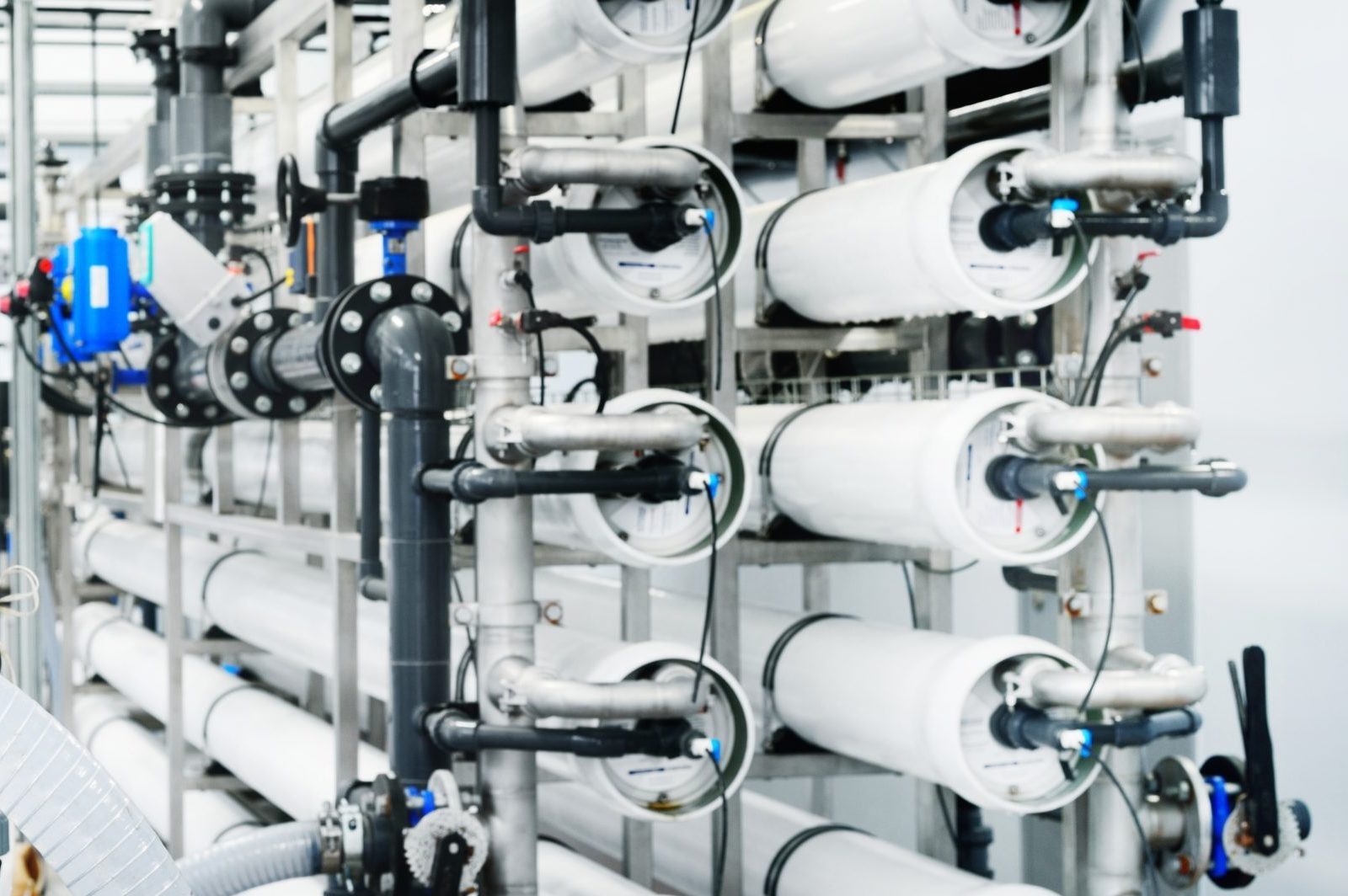 Large industrial water treatment and boiler room. reverse osmosi